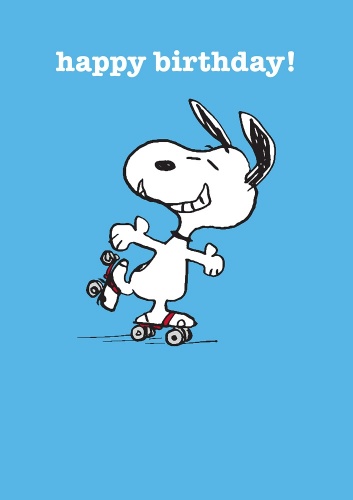 Snoopy Happy Birthday Roller Skates Greeting Card